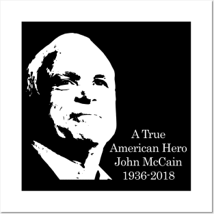 John McCain American Hero Minimalistic Pop Art Posters and Art